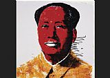 Andy Warhol Canvas Paintings - Mao Red